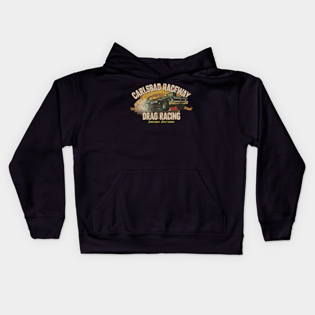 Carlsbad Raceway Drag Racing 1964 Kids Hoodie by JCD666